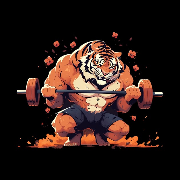tiger lifting weight by piratesnow