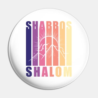 Shabbos Shalom Vintage Sunset Pin