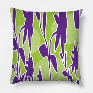 Geometric Purple Flowers Pillow