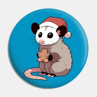 Christmas possum with gingerbread man Pin