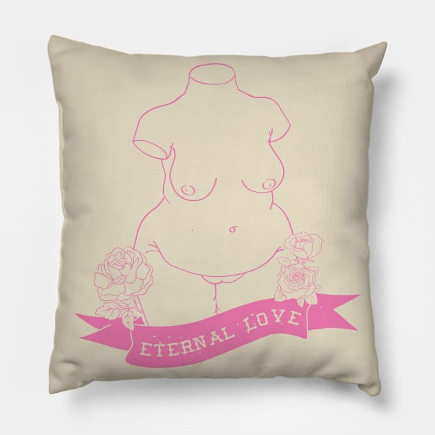 Body Positivity Eternal Love Pillow by Perpetual Brunch