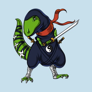 T-Rex Dinosaur Ninja Samurai T-Shirt