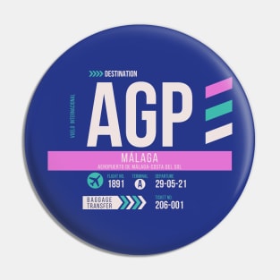 Malaga (AGP) Airport Code Baggage Tag Pin