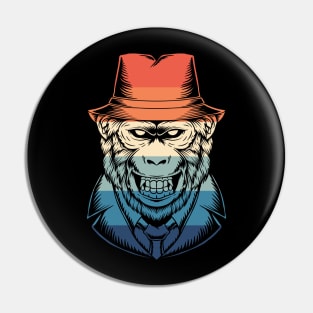 Retro Gorilla Detective Pin