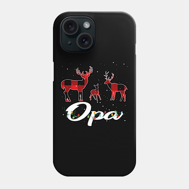 Opa Reindeer Plaid Pajama Shirt Family Christmas Phone Case by intelus