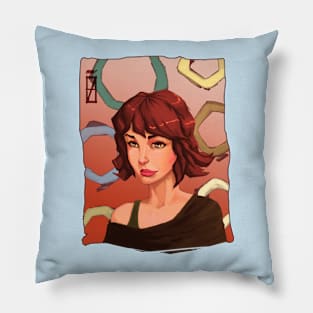 girl portrait design Pillow