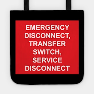 Emergency Disconnect Transfer Switch Service Disconnect Label Tote