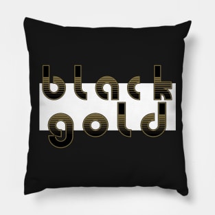 Black Gold White Pillow