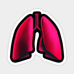Realistic Lungs Organ Retro Colorful Magnet