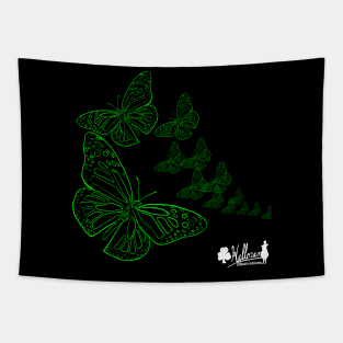 Green Monarch Butterflys Cerebral Palsy Awareness Tapestry