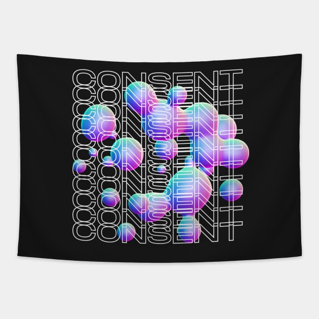 Consent y2k design bubble ver Tapestry by VantaTheArtist