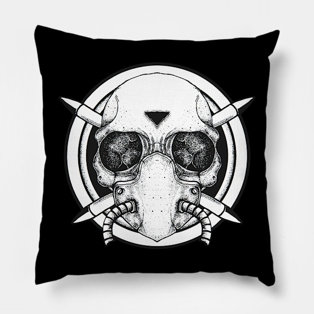 war skull Pillow by Behold Design Supply