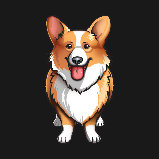 Welsh Corgi dog smiling Front & Back by Digitalartrock