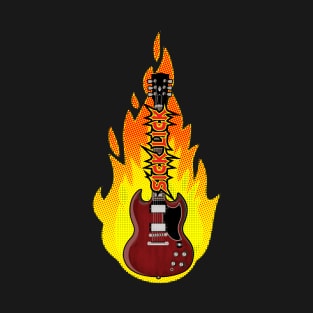 Sick Lick Guitar in Flames T-Shirt