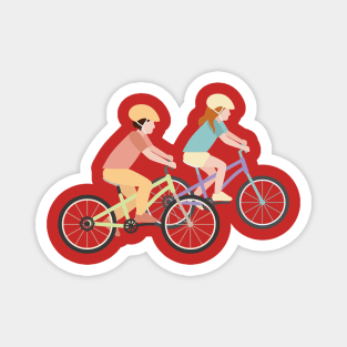 Kids riding bicycles Magnet