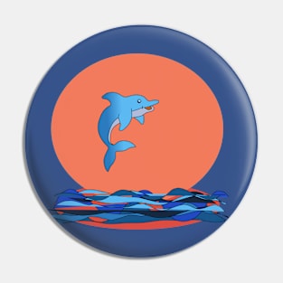 Sunset dolphin Pin