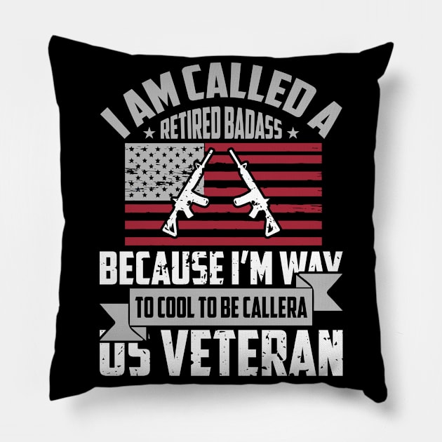 funny veteran t-shirt veterans day shirt Pillow by swissles