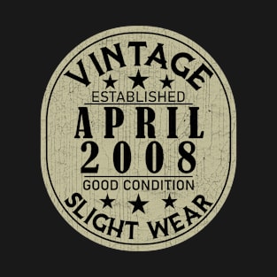 Vintage Established April 2008 - Good Condition Slight Wear T-Shirt