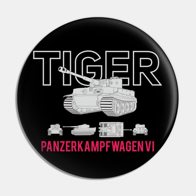 The famous German Panzer 6 Tiger tank Pin by FAawRay