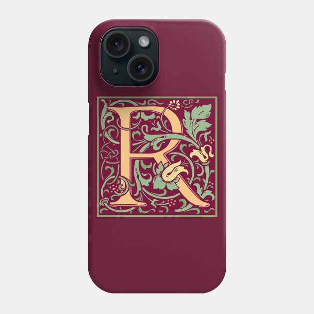 William Morris Vintage Letter R Phone Case by MatchbookGraphics