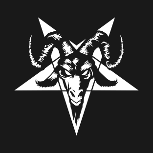 Satanic Goat Head with Pentagram 1.2 (white) T-Shirt