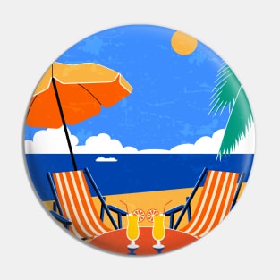 Miami beach, USA - Retro travel minimalistic poster Pin