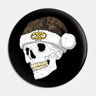 santa's skull with flecktarn camouflage. Pin