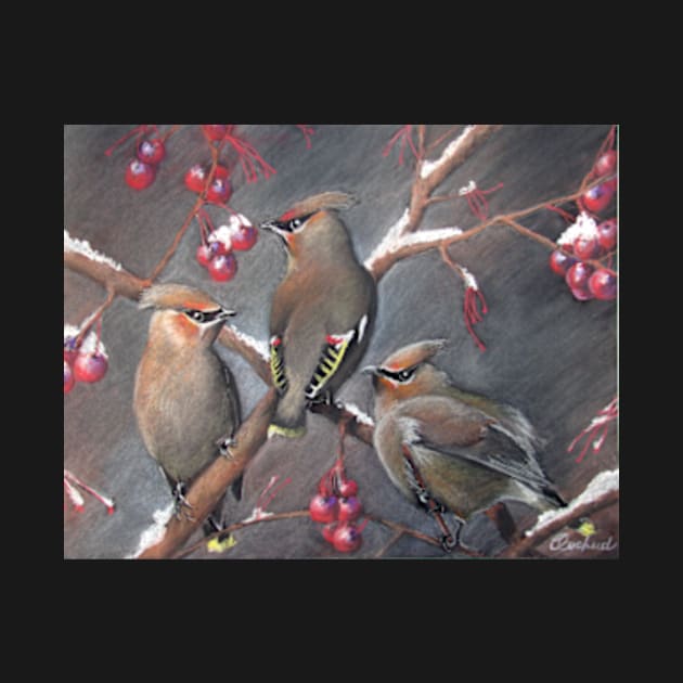 Cedar waxwings by rainetteillus