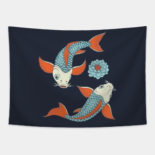 Japanese Yin-Yang Koi Fish Tapestry