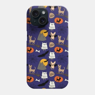 Halloween chihuahuas - navy Phone Case