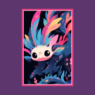 Cute Axolotl Anime Art Design | Cute Animals | Axolotl Hentaii Chibi Kawaii Design T-Shirt