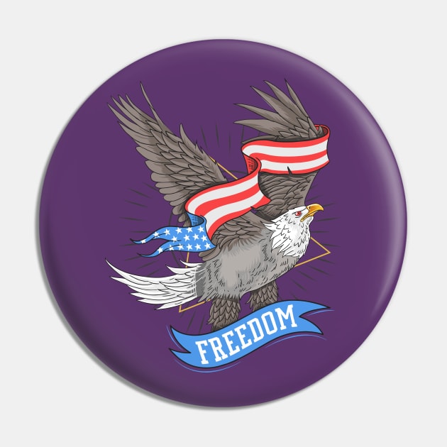 Usa Eagle Freedom Pin by Mako Design 