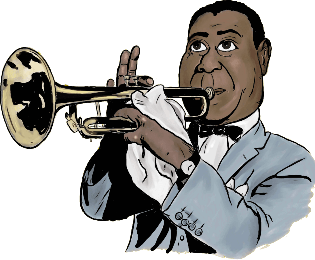 Louis Armstrong Kids T-Shirt by ajgoal