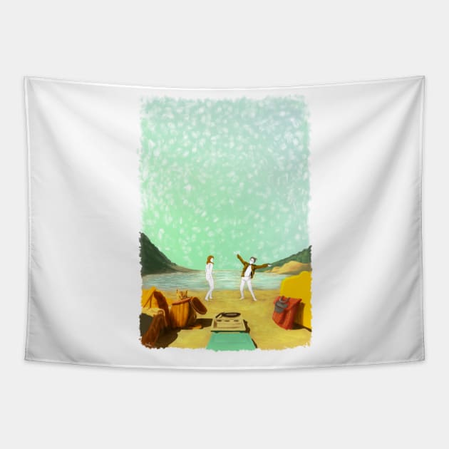 Moonrise Kingdom Painting Tapestry by EGLOOP