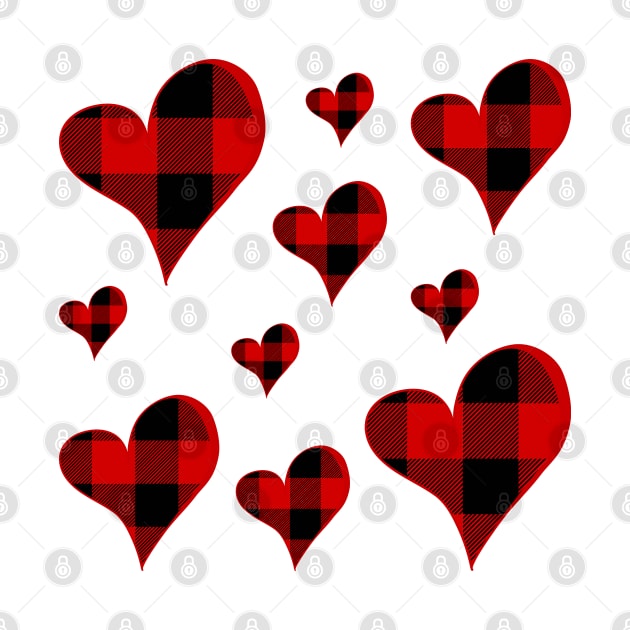 Buffalo Plaid Hearts by EdenLiving