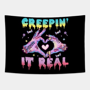 Creepin It Real - Aesthetic Pastel Goth Gift Tapestry