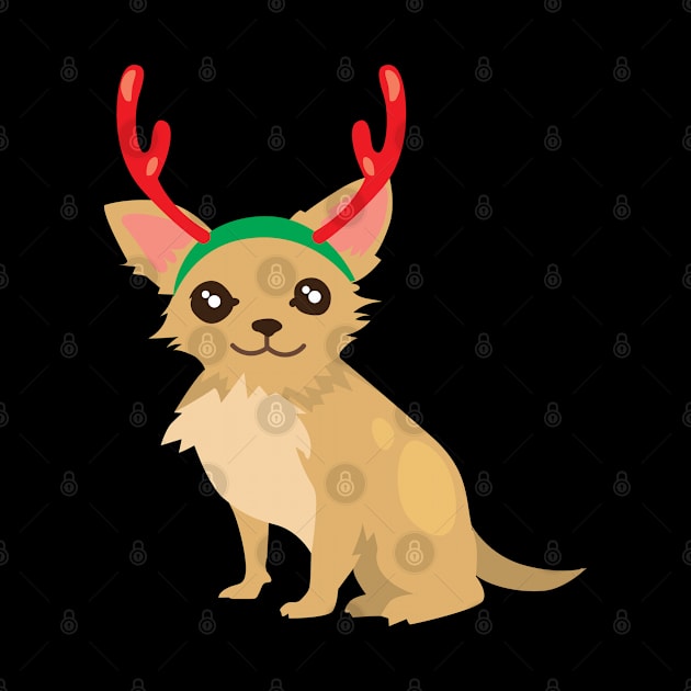 Christmas dog with reindeer antlers by holidaystore