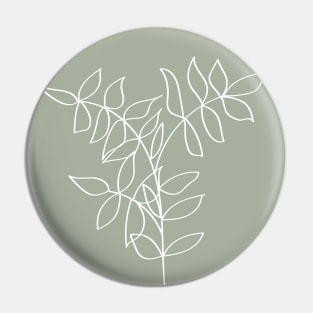 Sage Green, Plant Line Art Illustration Pin