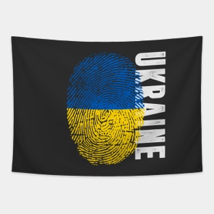 Ukraine Flag Fingerprint My Story DNA Ukrainian Tapestry