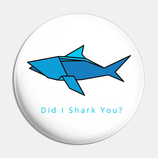 Corloful Shark-Did I shark You origami style Pin by Mahita