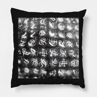 Alien Arcane Aesthic AiArt Alien runes 1 Pillow