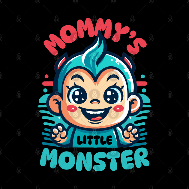 Mommy's Little Monster | Cute mischief baby design | Mom and baby love by Nora Liak