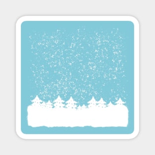 White Christmas trees Magnet