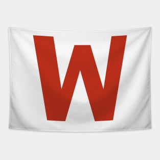 Letter w in Red Text Minimal Typography Tapestry