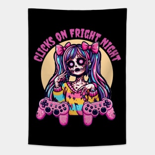 Spooky Halloween Gamer Girl Tapestry