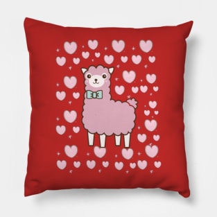 pink llamas and heart Pillow