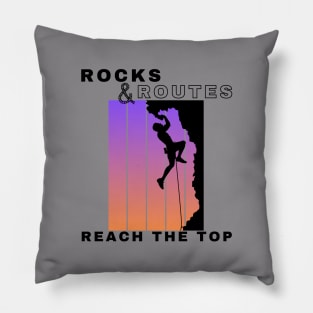 Rocks and Routes - Reach the Top | Climbers | Climbing | Rock climbing | Outdoor sports | Nature lovers | Bouldering Pillow