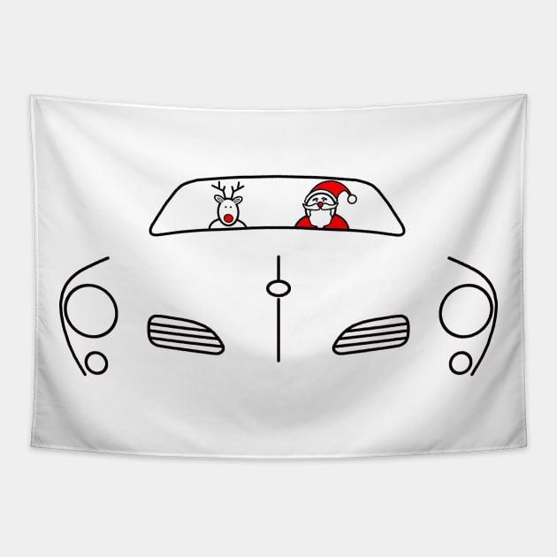 Karmann Ghia classic car Christmas special edition Tapestry by soitwouldseem