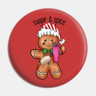 Christmas Sugar and Spice Gingerbread man Stanley Cup and Belt bag Inspired Pin