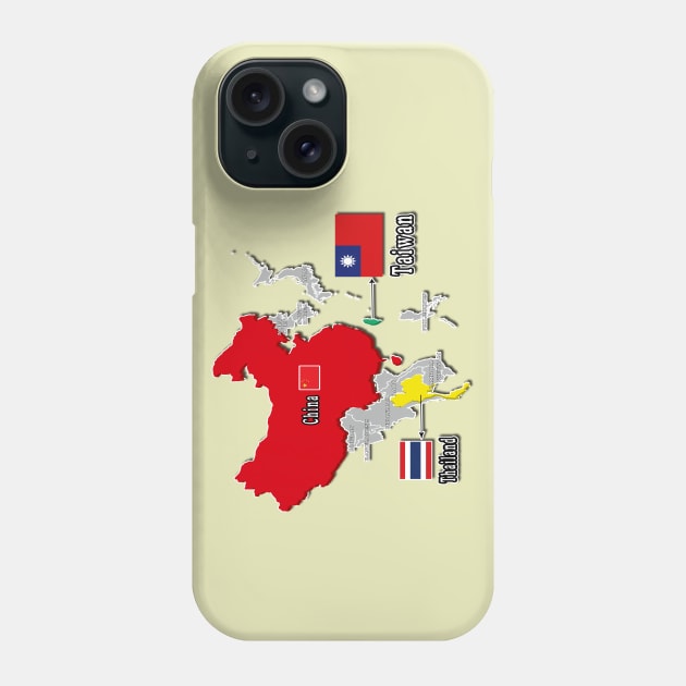 where is taiwan world map | taiwan location map_not Thailand and China_yellow Phone Case by jessie848v_tw